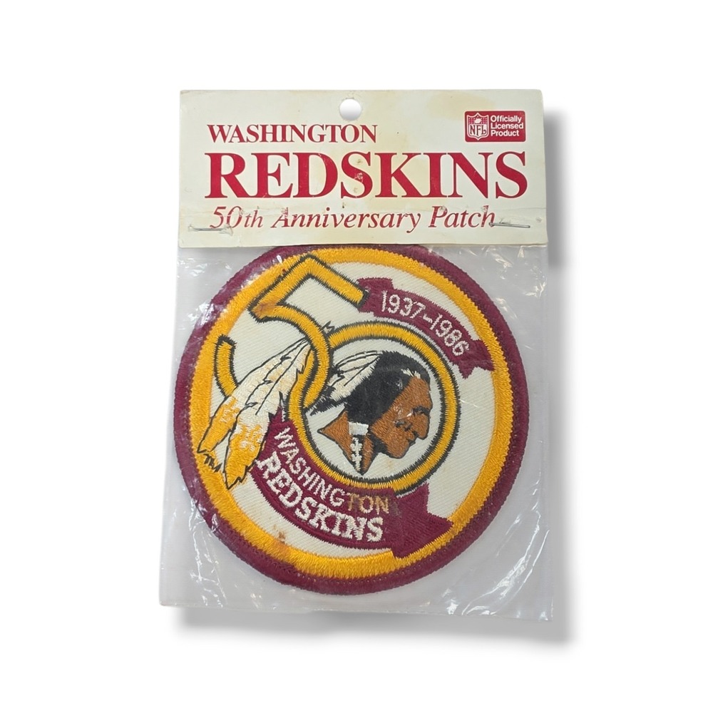 VINTAGE 1986 WASHINGTON REDSKINS 50th ANNIVERSARY NFL TEAM PATCH NEW IN PKG